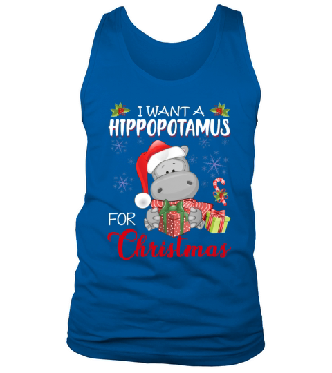 I Want A Hippopotamus For Christmas Xmas Hippo Men's Tank Top