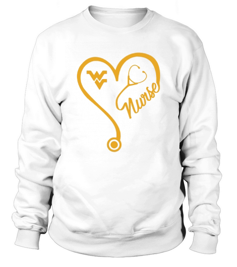 West Virginia Mountaineers   Nurse Heart and Team Sweatshirt Unisex