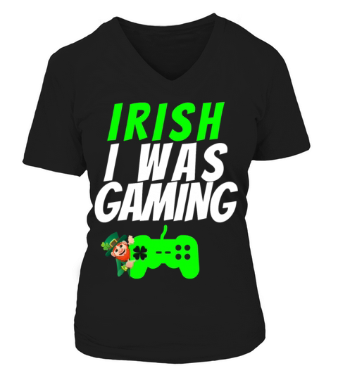 Video Gamer Saint Patricks Day Gaming St Pattys Da V-neck T-Shirt Woman