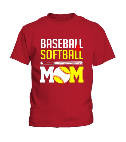 Baseball And Softball Mom Kids T-Shirt
