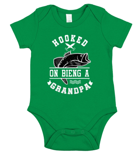 Grandpa Fish Hooked Short Sleeve Baby One-Piece
