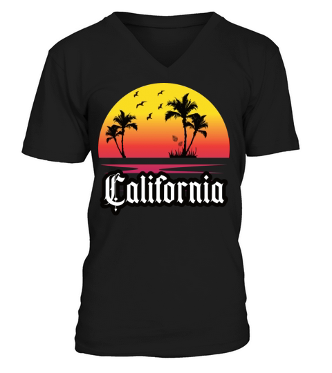 California Summer vibes for the beach with palms Men's V-Neck T-shirt