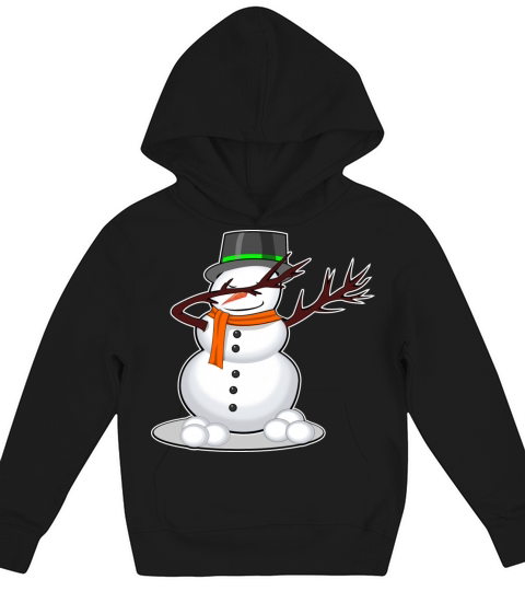 Snowman dancing dab Kids Hoodie