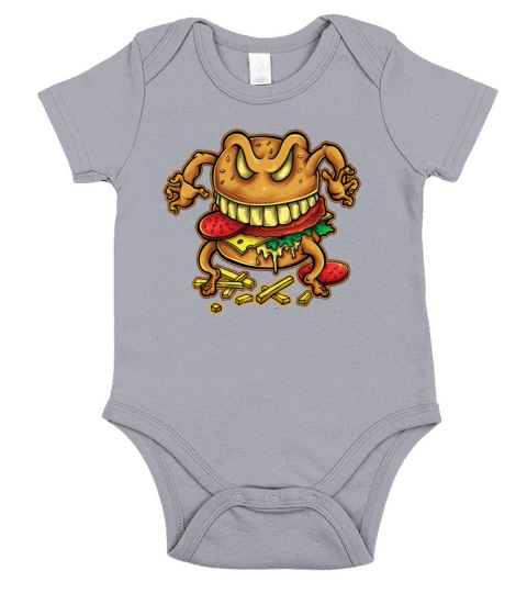 Horror Burger Fast Food Short Sleeve Baby One-Piece