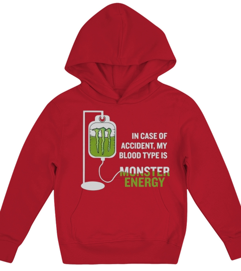 In case of accident my blood type is monster Kids Hoodie