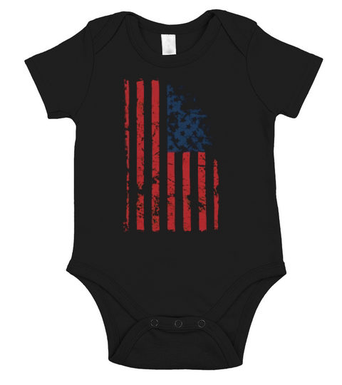 Vintage Old Glory US American Flag Short Sleeve Baby One-Piece