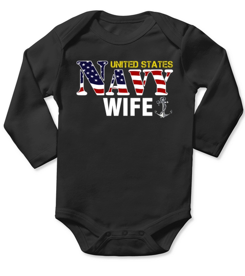 navy wife Long Sleeve Baby One-Piece