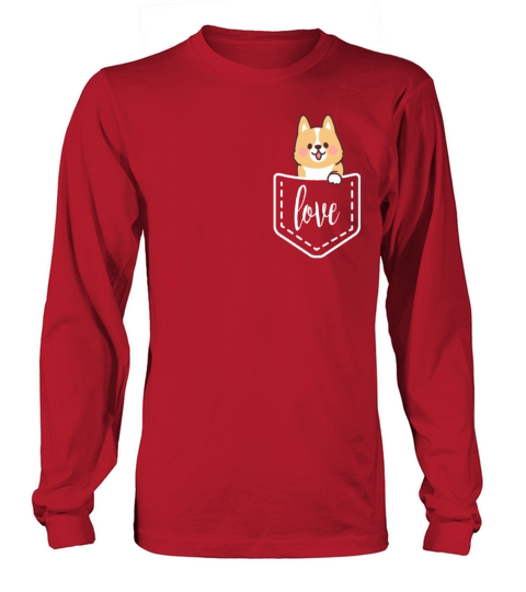 Love Corgi in Pocket Corgi print - Funny Corgi Women's Long Sleeve