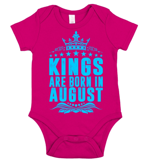 Kings Are Born In August Short Sleeve Baby One-Piece