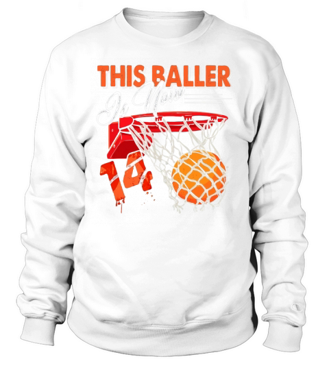 14th Birthday Basketball Funny 14 Years Old Gift Men's Sweatshirt