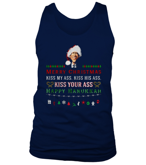 Merry Christmas Kiss My Ass Happy Hanukkai V2 Tank Top Unisex