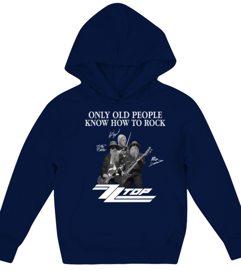 Only Old People Know How To Rock Zz Top Signatures Kids Hoodie