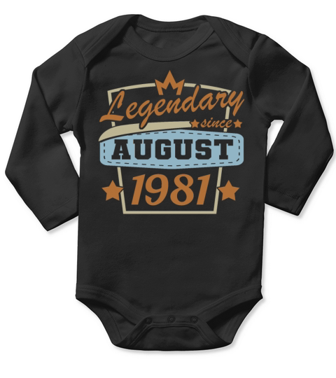 legendary since August 1981 40th birthday retro Long Sleeve Baby One-Piece