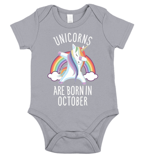 Unicorns are Born in October Short Sleeve Baby One-Piece