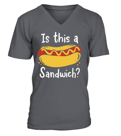 Hot Dog Is this a Sandwich Fast Food Wiener Men's V-Neck T-shirt