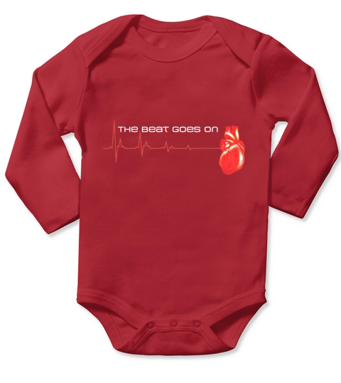 The Beat Goes On Open Heart Surgery Recovery Survivor Long Sleeve Baby One-Piece