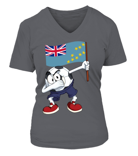 Tuvalu Dabbing Soccer Ball Women's V-Neck T-shirt
