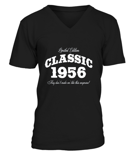 Gift for 65 Year Old Vintage Classic Car 1956 65th Birthday V-Neck T-shirt