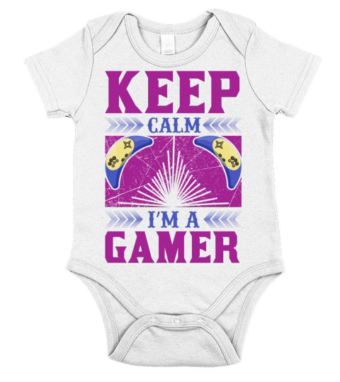 Keep Calm Im A Gamer Short Sleeve Baby One-Piece