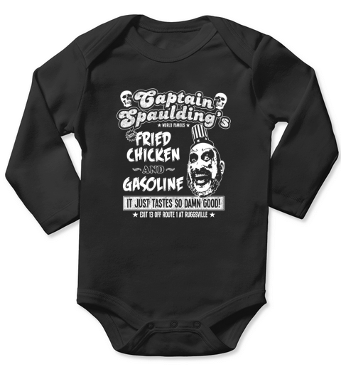 Caption Spaudings Fried Chicken Casoline Rob Zombie Fan Long Sleeve Baby One-Piece