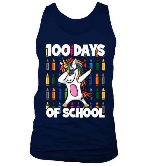 100 Days of School Crayon Dabbing Unicorn Magic Men's Tank Top