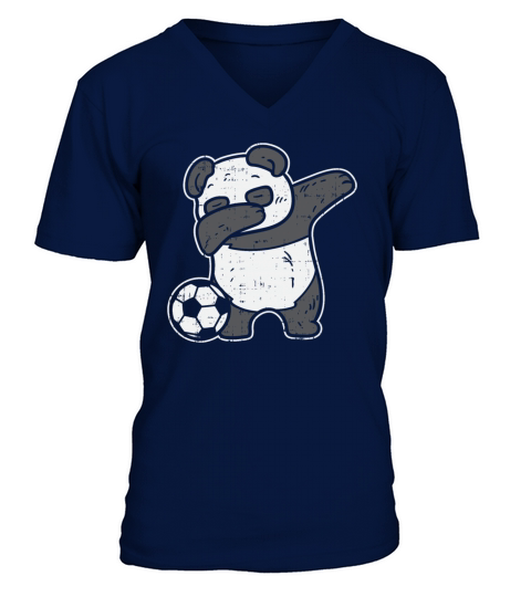 Dabbing Panda with Soccer Ball Stadium Coach Goal Men's V-Neck T-shirt