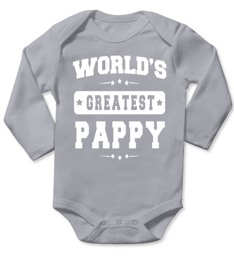 Worlds Greatest Pappy Fathers Day Gift Grandpa Men Long Sleeve Baby One-Piece