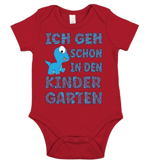 Ich geh schon in den Kindergarten Dino Blau Short Sleeve Baby One-Piece