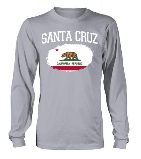 Santa Cruz Ca California Flag Vintage Usa Sports M Men's Long Sleeve