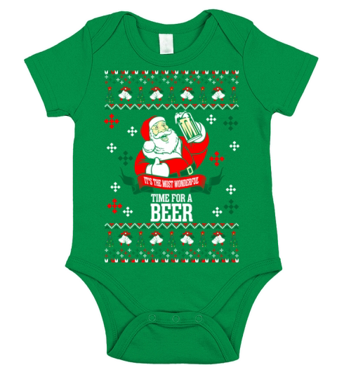 Its the Most Wonderful Time For A Beer Ugly Chris Short Sleeve Baby One-Piece