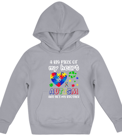 My heart has Autism and hes my brother Kids Hoodie