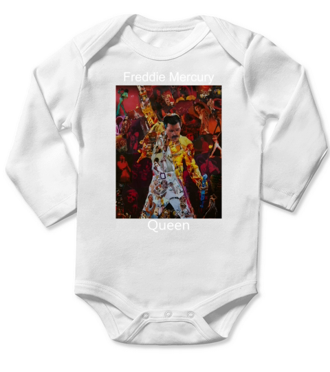 Freddie Mercury of Queen Collage Long Sleeve Baby One-Piece