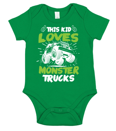 Monster Truck Gift Short Sleeve Baby One-Piece