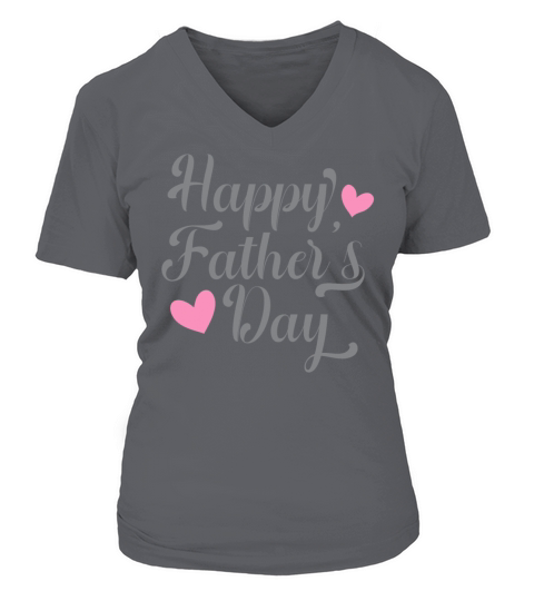 Simple and Elegant Happy Fathers Day Calligraphy Women's V-Neck T-shirt