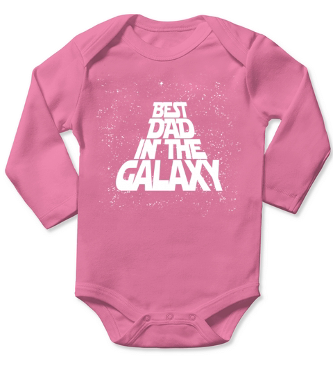 Best Dad in Galaxy Long Sleeve Baby One-Piece