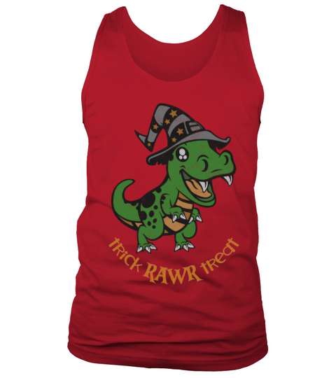 Trick Rawr Treat Halloween Dinosaur Witch Men's Tank Top