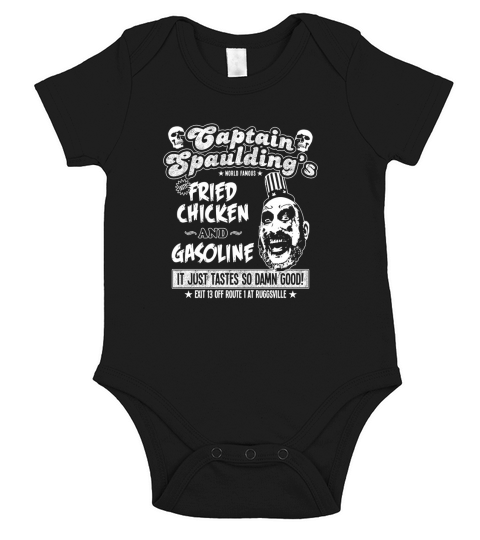 Caption Spaudings Fried Chicken Casoline Rob Zombie Fan Short Sleeve Baby One-Piece