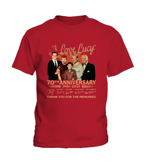I Love Lucy 70th anniversary 1951 2021 thank you for the memories signatures Kids T-Shirt