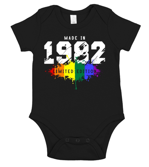 1982 Birthday Gay LGBT Short Sleeve Baby One-Piece