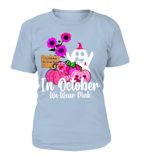 In October We Wear Pink Ghosts Pumpkin Women's T-Shirt