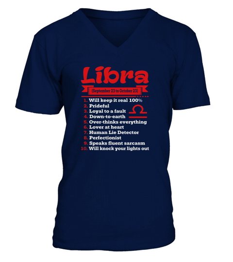 Top Ten Signs To Spot True Libra red color V-Neck T-shirt