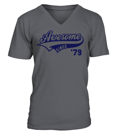 Awesome SINCE 1979 - Birthday Anniversaire Men's V-Neck T-shirt