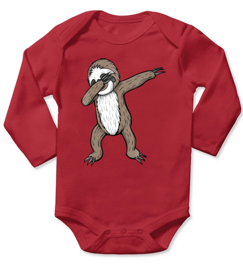 Sloth Dabbing Funny Dance Move Dab Gift Tee Shirt Long Sleeve Baby One-Piece