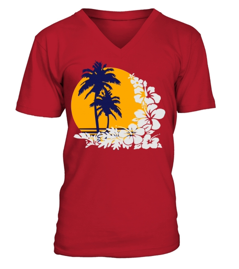 palm sunset Men's V-Neck T-shirt