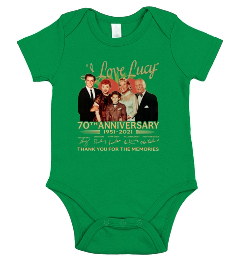 I Love Lucy 70th anniversary 1951 2021 thank you for the memories signatures Short Sleeve Baby One-Piece
