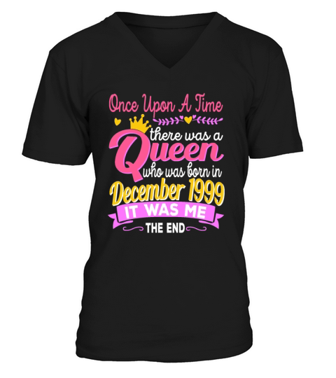 December 1999 Birthday Queen - 22 Years Old Gift Men's V-Neck T-shirt