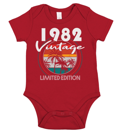 40th Birthday Vintage 1982 Limited Edition Short Sleeve Baby One-Piece