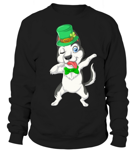 dabbing husky st patricks day Men's Sweatshirt