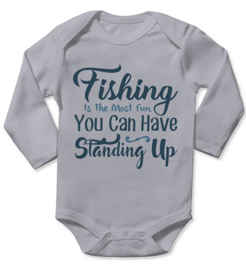 Anglers fish a fish on the lake Long Sleeve Baby One-Piece