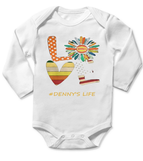 Love dennys life flower american flag vintage Long Sleeve Baby One-Piece